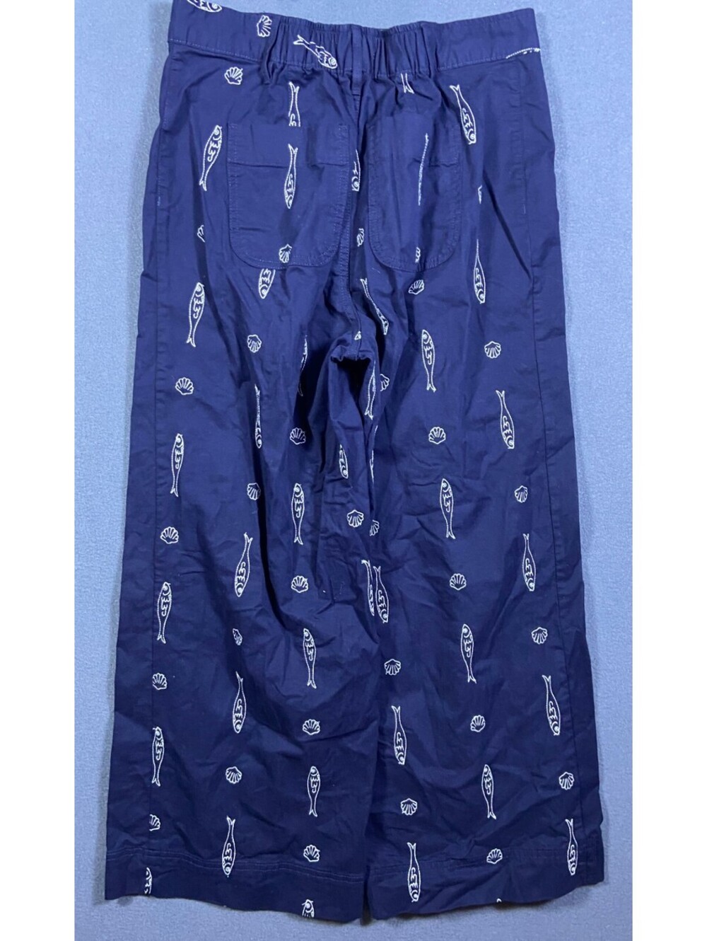 Free Assembly Women’s High Rise Pleated Wide Leg Cropped Pants, Navy, Size L - Picture 7 of 9